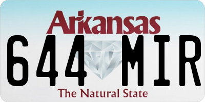 AR license plate 644MIR