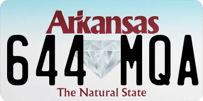 AR license plate 644MQA