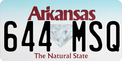 AR license plate 644MSQ