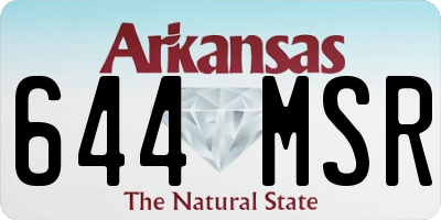 AR license plate 644MSR