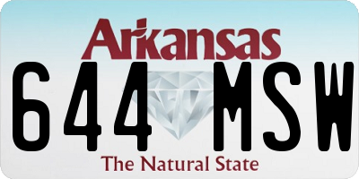 AR license plate 644MSW