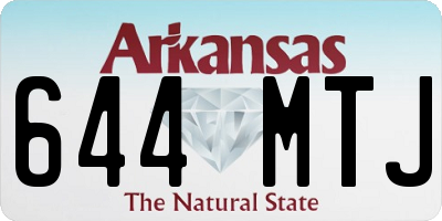 AR license plate 644MTJ