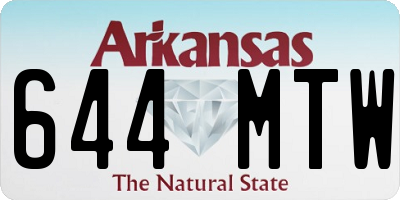 AR license plate 644MTW