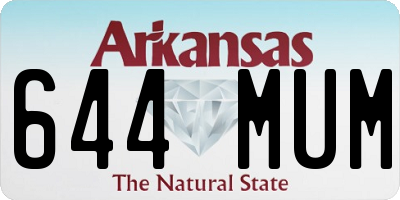AR license plate 644MUM