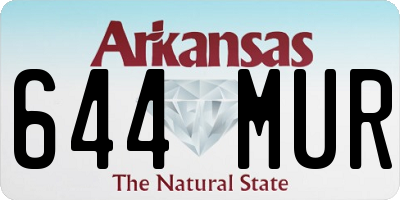 AR license plate 644MUR