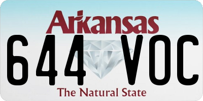 AR license plate 644VOC