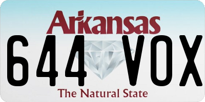 AR license plate 644VOX