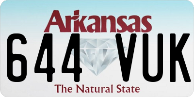 AR license plate 644VUK