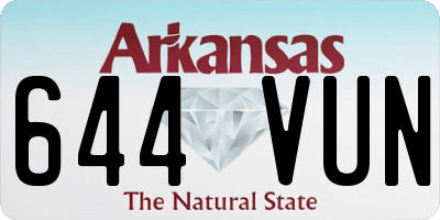 AR license plate 644VUN