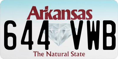 AR license plate 644VWB