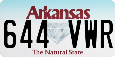 AR license plate 644VWR