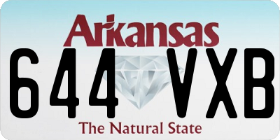 AR license plate 644VXB