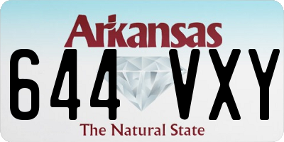 AR license plate 644VXY