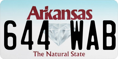AR license plate 644WAB