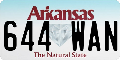 AR license plate 644WAN