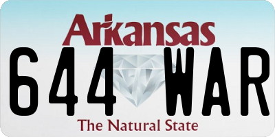 AR license plate 644WAR