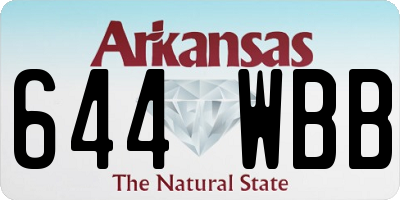 AR license plate 644WBB