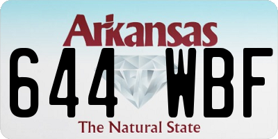AR license plate 644WBF