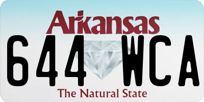 AR license plate 644WCA