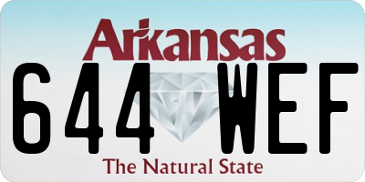 AR license plate 644WEF