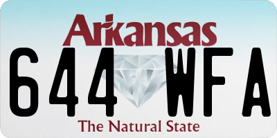 AR license plate 644WFA