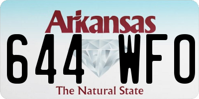AR license plate 644WFO