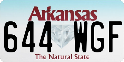 AR license plate 644WGF