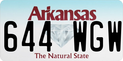 AR license plate 644WGW