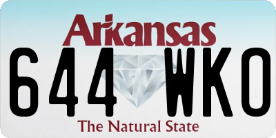AR license plate 644WKO