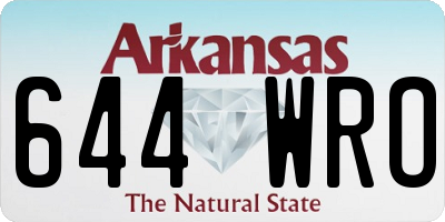 AR license plate 644WRO