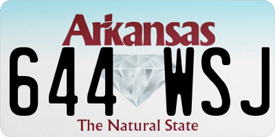 AR license plate 644WSJ