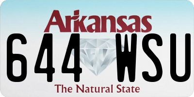 AR license plate 644WSU