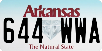 AR license plate 644WWA