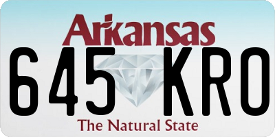 AR license plate 645KRO
