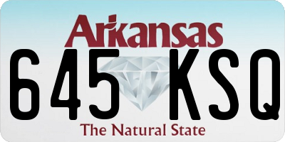AR license plate 645KSQ