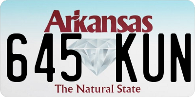 AR license plate 645KUN