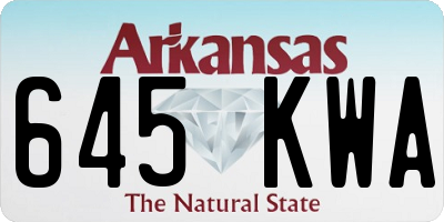 AR license plate 645KWA