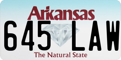 AR license plate 645LAW