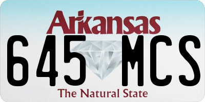 AR license plate 645MCS