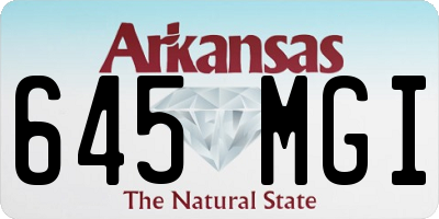 AR license plate 645MGI