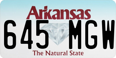 AR license plate 645MGW
