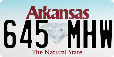 AR license plate 645MHW