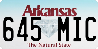 AR license plate 645MIC