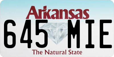 AR license plate 645MIE