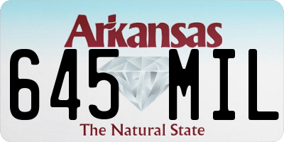 AR license plate 645MIL