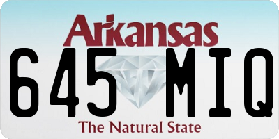 AR license plate 645MIQ