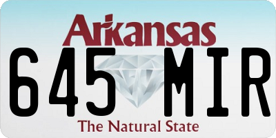 AR license plate 645MIR