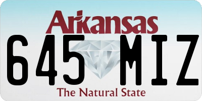 AR license plate 645MIZ