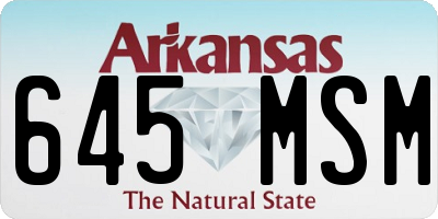 AR license plate 645MSM