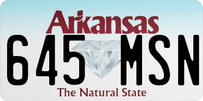 AR license plate 645MSN